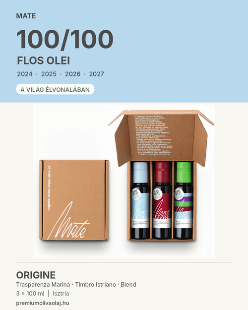 Mate Origine olívaolaj válogatás 3×100 ml – Flos Olei 100/100
